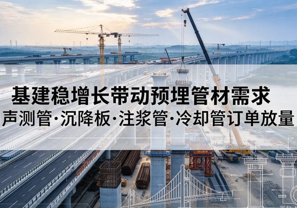 徽州基建稳增长带动预埋监测管材需求，声测管、沉降板、注浆管订单持续放量
